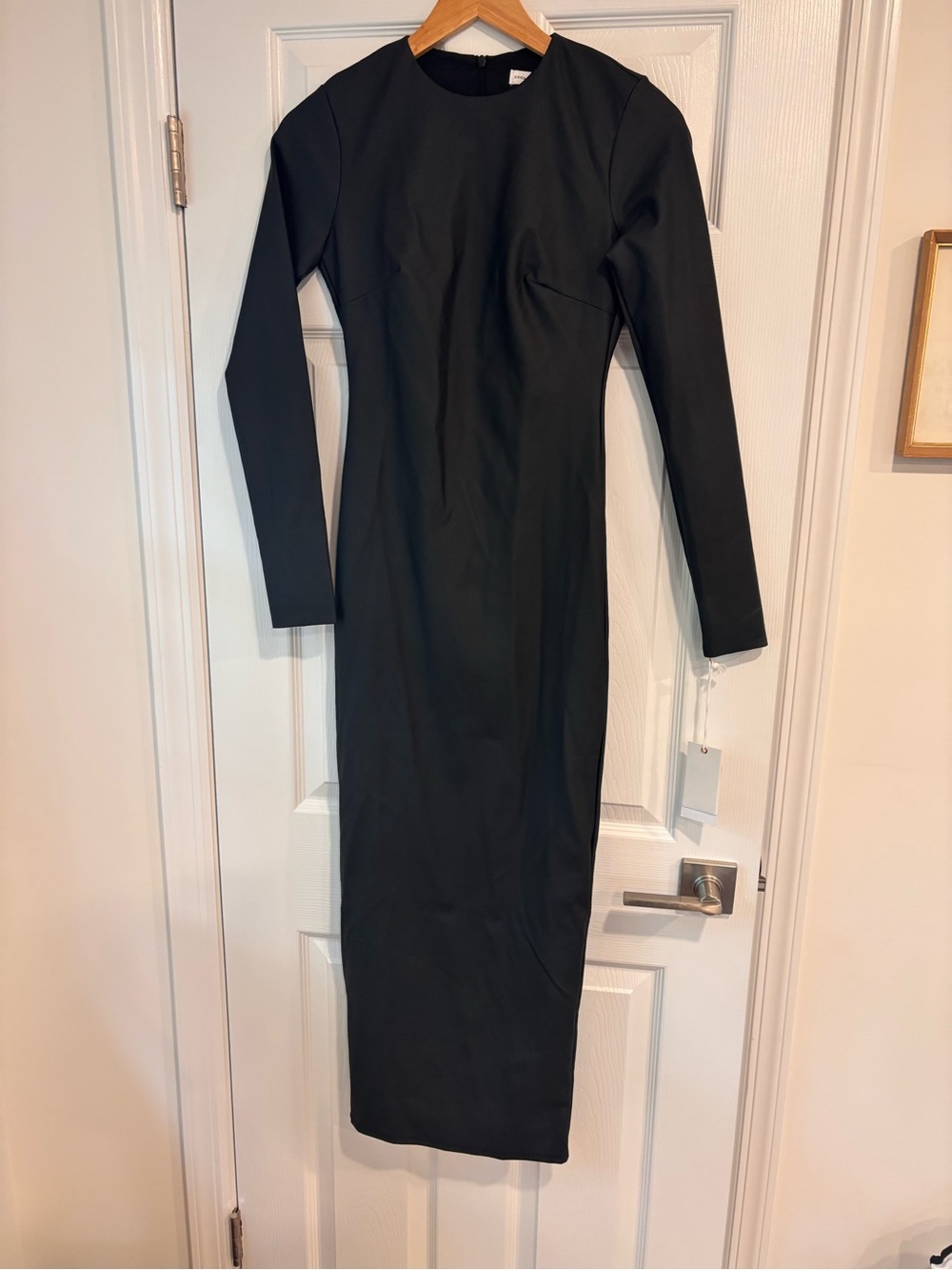 Good American Mock Neck Midi Dress in black size XS NWT